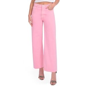 Frame Le Jane Wide Leg Crop Jeans Bubblegum Pink High Rise Women’s Size 28
